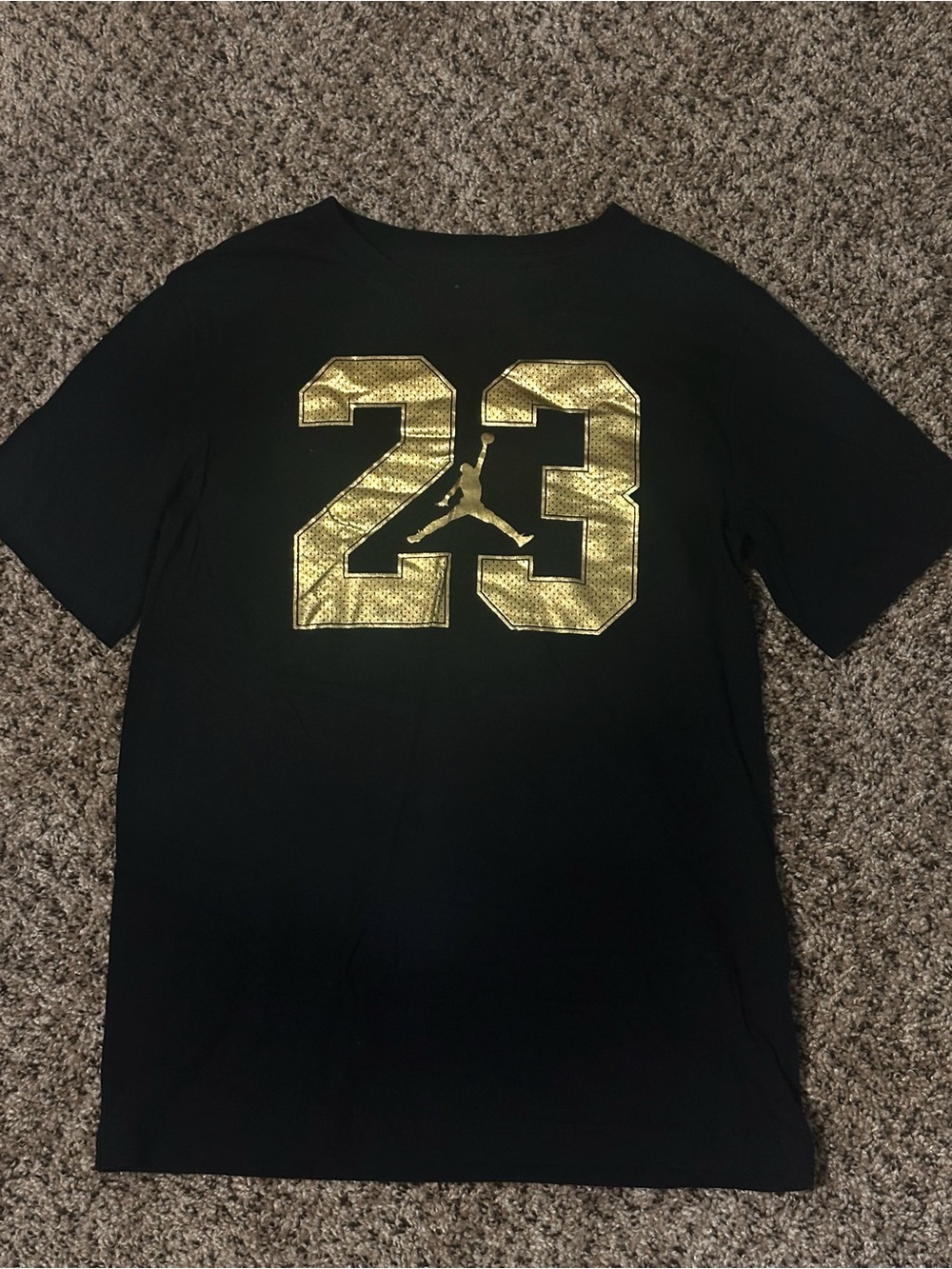 Jordan Boys Youth Large Black Gold 23 Jumpman Graphic T-Shirt
